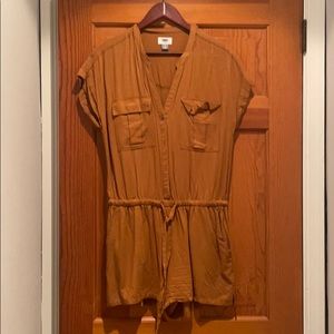 Old Navy Mustard/Brown Romper